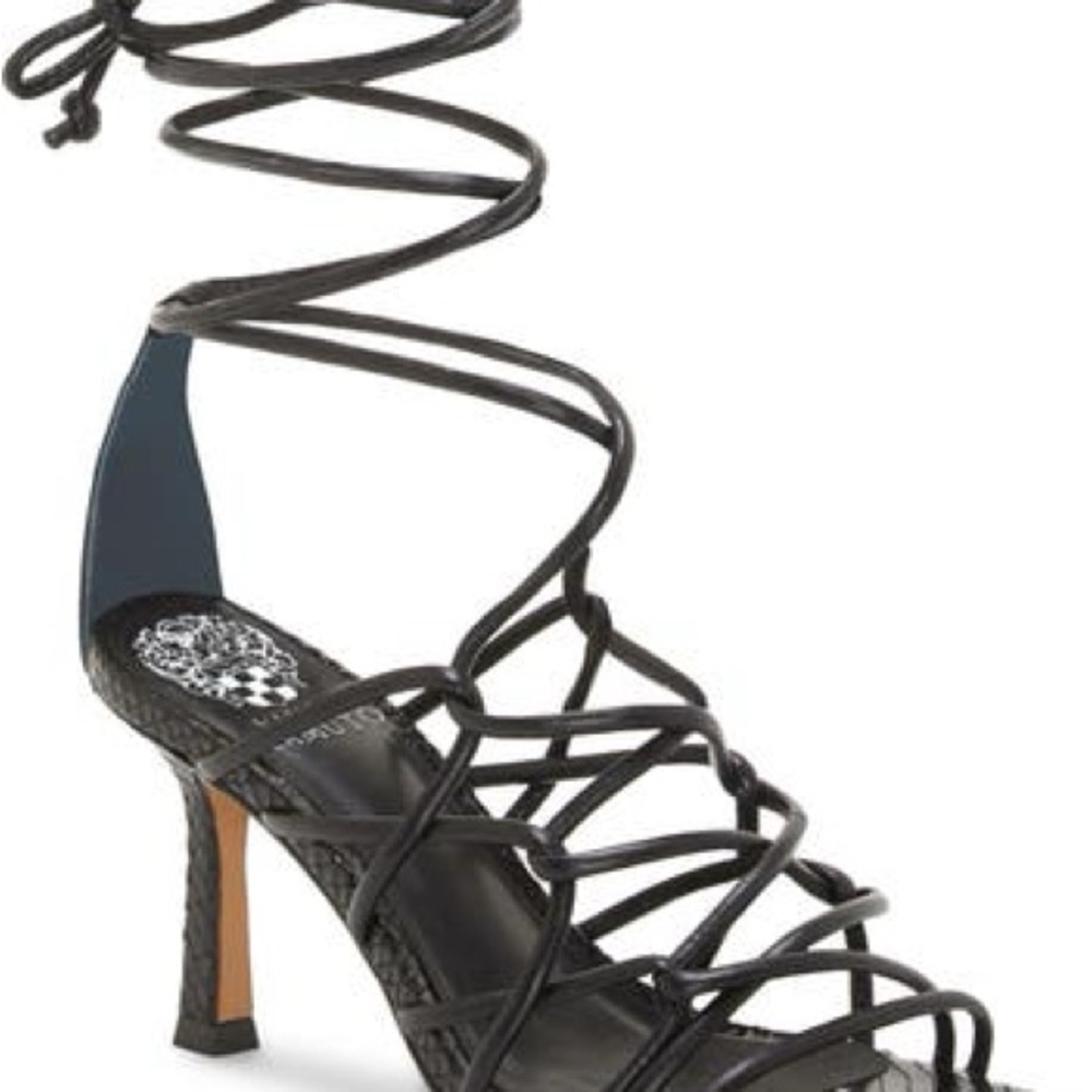 Vince Camuto Black Lace-Up Heels